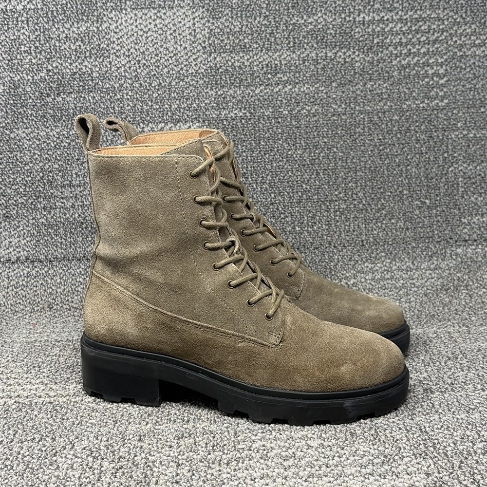 Madewell The Shelton Women's 8.5 Burnt Olive Suede Lace-Up Lug Boots NN031